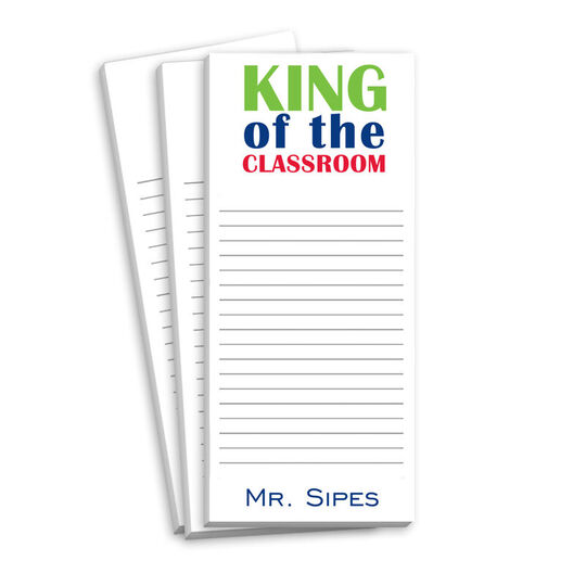 King of the Classroom Skinnie Notepads